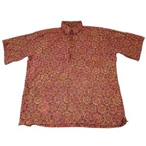 Pete Huntington Bali Men's Shirt Short Sleeve Hawaiian Button Up 100% Cotton Med